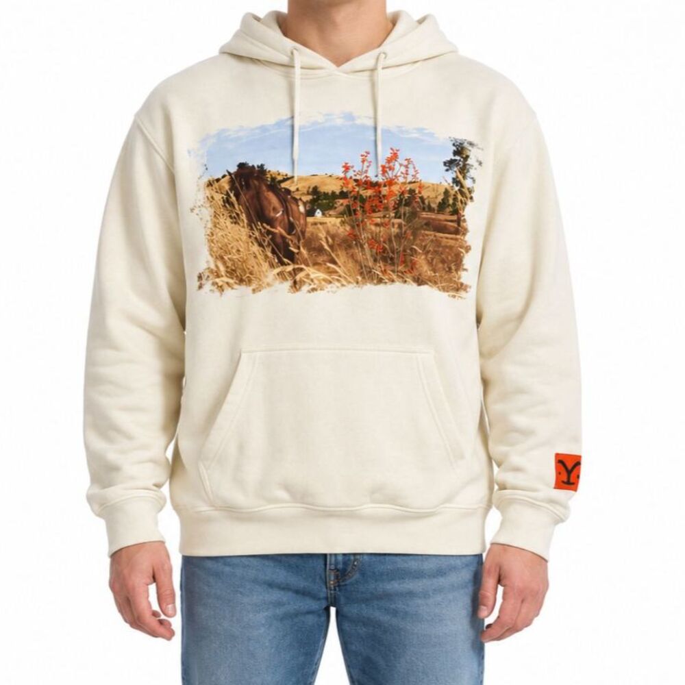 Yellowstone Men’s Western Ranch Graphic Hoodie | Size Medium